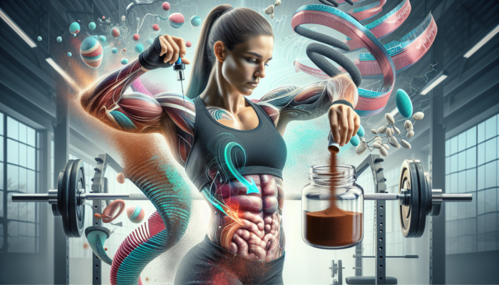 A diabetic athlete in a modern gym adding cinnamon extract to supplements, showing improved blood sugar control.