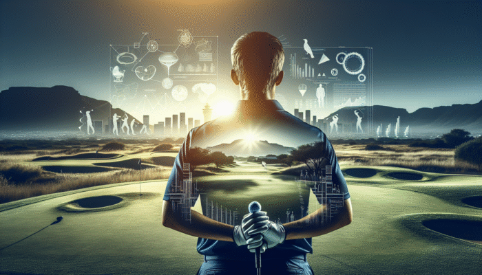 A South African golfer at dawn preparing mentally for the game.