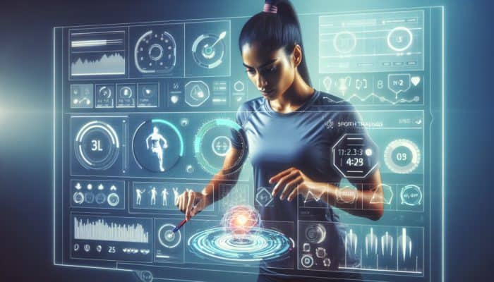 A person customizing sports training software settings for an optimized training session.