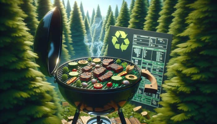 Top Eco-Friendly BBQ Smoking Chips: Eco-friendly BBQ smoking chips from sustainably sourced wood, enhancing flavors, set against a lush forest.