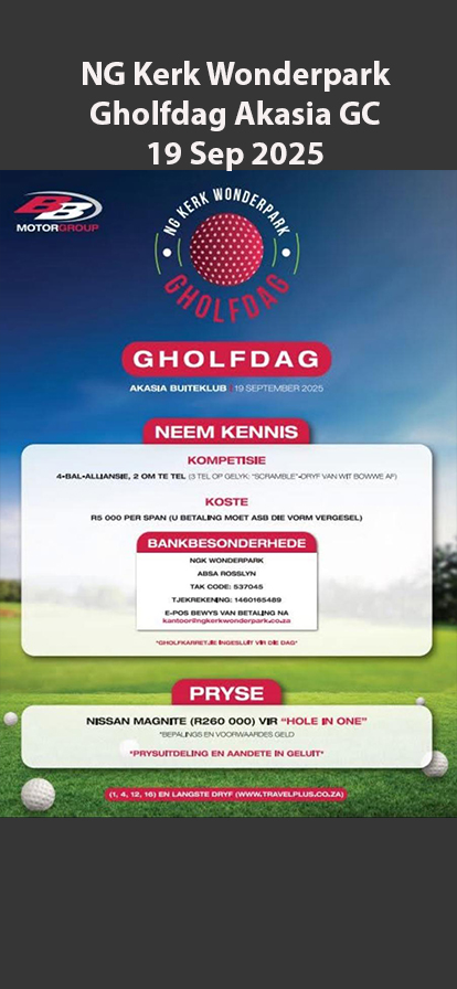 NG Kerk Wonderpark Gholfdag Akasia GC 19 Sep 2025