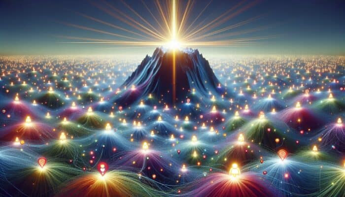 Vibrant TikTok videos boosting brand's search engine ranking with rising graphs and increased traffic.