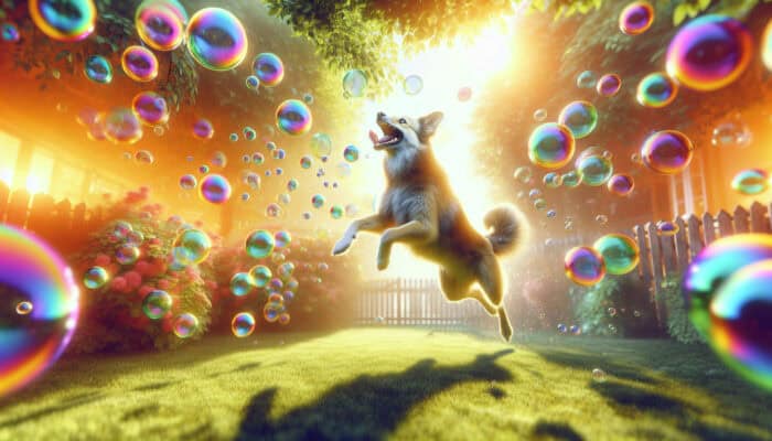 Bubble Chasing: A Delight for Outdoor Pets Everywhere