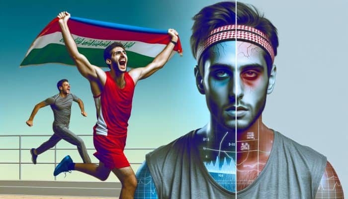 A vibrant man active in sports and work versus a fatigued man struggling with daily tasks due to low testosterone.