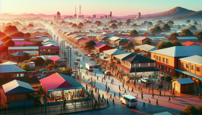 In Ladysmith, South Africa, first-time buyers inspect a modern house near schools, shops, and transport in a safe, vibrant neighbourhood.