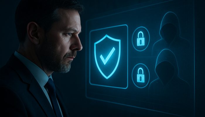 Guarding Against Clone Lender Websites: Stay Safe Online | DCL UK borrower verifying lender on glowing FCA register shielded from fraudulent clones in digital interface